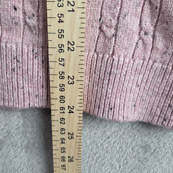 J. Jill Pink Crew Neck Cable Knit Sweater - Picture 5 of 8